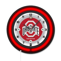 Ohio State University 19" Double Neon Wall Clock
