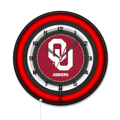 Oklahoma University 19" Double Neon Wall Clock