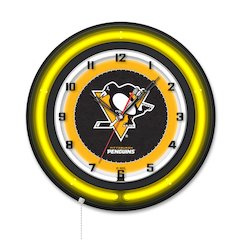 Pittsburgh Penguins 19" Double Neon Wall Clock