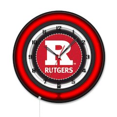 Rutgers 19" Double Neon Wall Clock