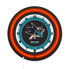 San Jose Sharks 19" Double Neon Wall Clock