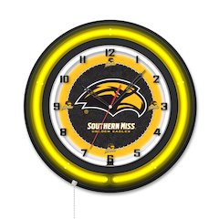 University of Southern Mississippi 19" Double Neon Wall Clock