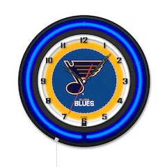 St Louis Blues 19" Double Neon Wall Clock