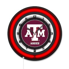Texas A&M 19" Double Neon Wall Clock