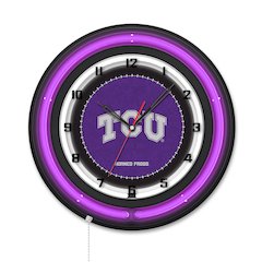 Texas Christian University 19" Double Neon Wall Clock