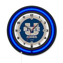 Utah State University 19" Double Neon Wall Clock