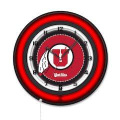 University of Utah 19" Double Neon Wall Clock