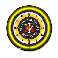 Virginia Military Institute 19" Double Neon Wall Clock