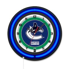 Vancouver Canucks 19" Double Neon Wall Clock