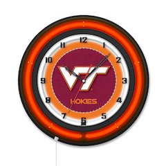 Virginia Tech University 19" Double Neon Wall Clock