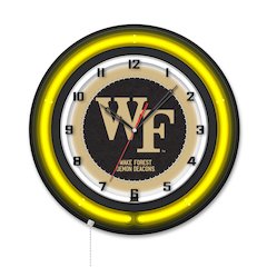Wake Forest University 19" Double Neon Wall Clock