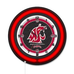 Washington State University 19" Double Neon Wall Clock