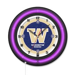 University of Washington 19" Double Neon Wall Clock