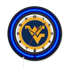 West Virginia University 19" Double Neon Wall Clock
