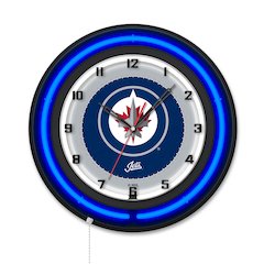 Winnipeg Jets 19" Double Neon Wall Clock