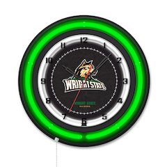 Wright State University 19" Double Neon Wall Clock
