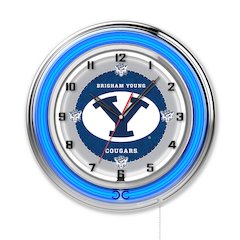 Brigham Young 19" Neon Clock