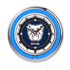 Officially Licensed Butler University Double Neon 19" Clock