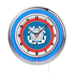 U.S. Coast Guard 19" Neon Clock