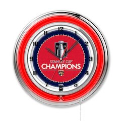Florida Panthers - 2025 Stanley Cup 19" Double Neon Wall Clock