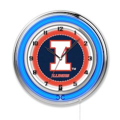 Illinois 19" Neon Clock