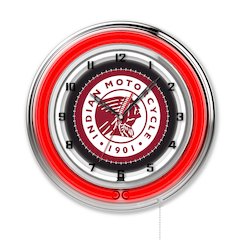 Indian Motorcycle 19" Neon Clock