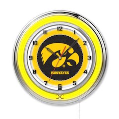 Iowa 19" Neon Clock