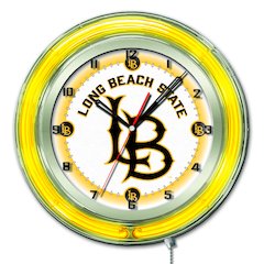 Long Beach State University 19" Neon Clock