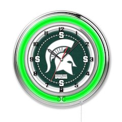 Michigan State 19" Neon Clock