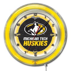 Michigan Tech 19" Neon Clock