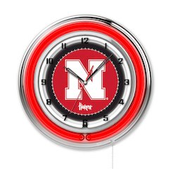 Nebraska 19" Neon Clock