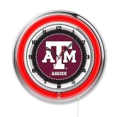 Texas A&M 19" Neon Clock