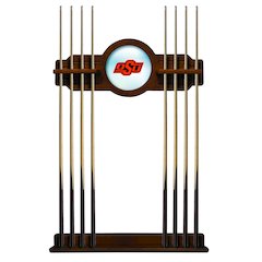 Oklahoma State Cue Rack in Chardonnay Finish