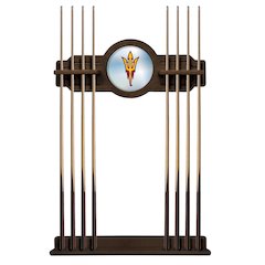 Arizona State Cue Rack in Navajo Finish with Pitchfork Logo