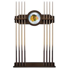 Chicago Blackhawks Cue Rack in Chardonnay Finish