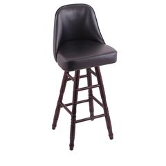 Grizzly 25" Swivel Counter Stool with Turned Oak Legs, Dark Cherry Finish