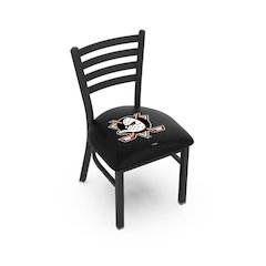L00418 Black Wrinkle Anaheim Ducks Stationary Chair with Ladder Style Back by Holland Bar Stool Co.