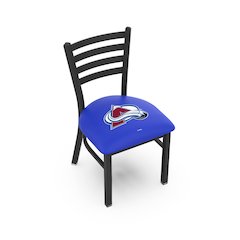 L00418 Black Wrinkle Colorado Avalanche Stationary Chair with Ladder Style Back by Holland Bar Stool Co.