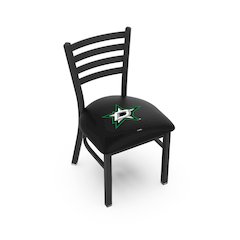 L00418 Black Wrinkle Dallas Stars Stationary Chair with Ladder Style Back by Holland Bar Stool Co.