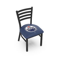 L00418 Black Wrinkle Edmonton Oilers Stationary Chair with Ladder Style Back by Holland Bar Stool Co.