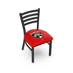 L00418 Black Wrinkle Florida Panthers Stationary Chair with Ladder Style Back by Holland Bar Stool Co.