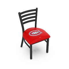 L00418 Black Wrinkle Montreal Canadiens Stationary Chair with Ladder Style Back by Holland Bar Stool Co.