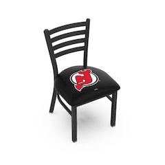 L00418 Black Wrinkle New Jersey Devils Stationary Chair with Ladder Style Back by Holland Bar Stool Co.