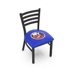 L00418 Black Wrinkle New York Islanders Stationary Chair with Ladder Style Back by Holland Bar Stool Co.