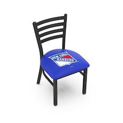 L00418 Black Wrinkle New York Rangers Stationary Chair with Ladder Style Back by Holland Bar Stool Co.