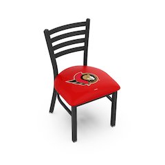 L00418 Black Wrinkle Ottawa Senators Stationary Chair with Ladder Style Back by Holland Bar Stool Co.