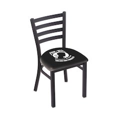 L00418 Black Wrinkle POW/MIA Stationary Chair with Ladder Style Back by Holland Bar Stool Co.