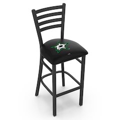 L004 - 25" Black Wrinkle Dallas Stars Stationary Counter Stool with Ladder Style Back by Holland Bar Stool Co.