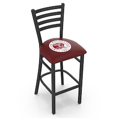 L004 - 25" Black Wrinkle Indian Motorcycle Black Stationary Counter Stool with Ladder Style Back by Holland Bar Stool Co.