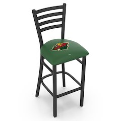 L004 - 25" Black Wrinkle Minnesota Wild Stationary Counter Stool with Ladder Style Back by Holland Bar Stool Co.
